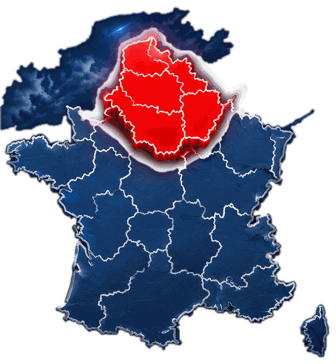 Carte de France : zone d'intervention de G2O Habitat dans les Hauts-de-France, Nord (59) et Pas-de-Calais (62)